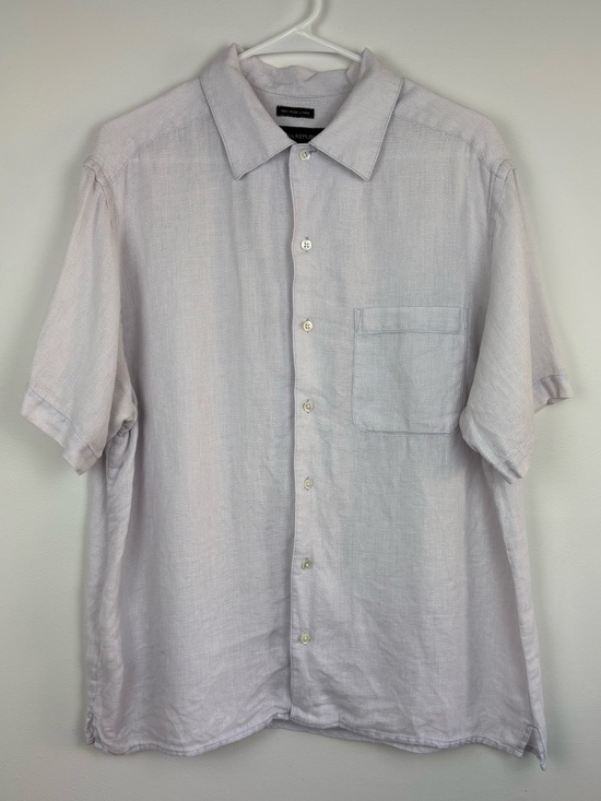 Banana Republic Other - Banana Republic Irish Linen Large EUC Pale Gray Short-Sleeve Button-Up Shirt